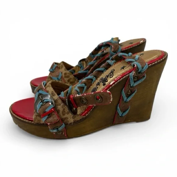 Naughty Monkey Indios Wedge Sandal Leopard 10 - Picture 1 of 16